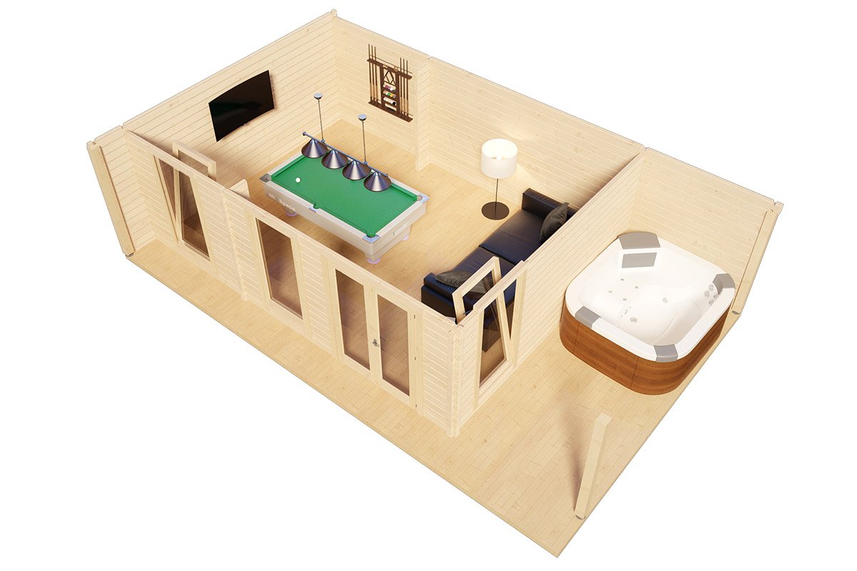 Log Cabin Costa A 19 m2 / 5 x 5 m / 70 mm